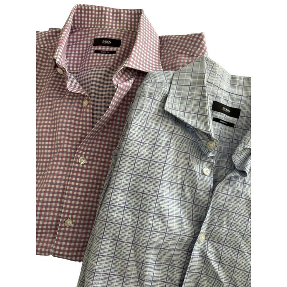 Men’s lot bundle of 2 shirts button Hugo Boss Dockers Neck Size 16 1/2 -‎ 32/33 - Picture 4 of 12